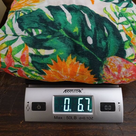 Vince Camuto Tropical Floral Kimono Open Green Orange Women One Size Tassel - Picture 10 of 10